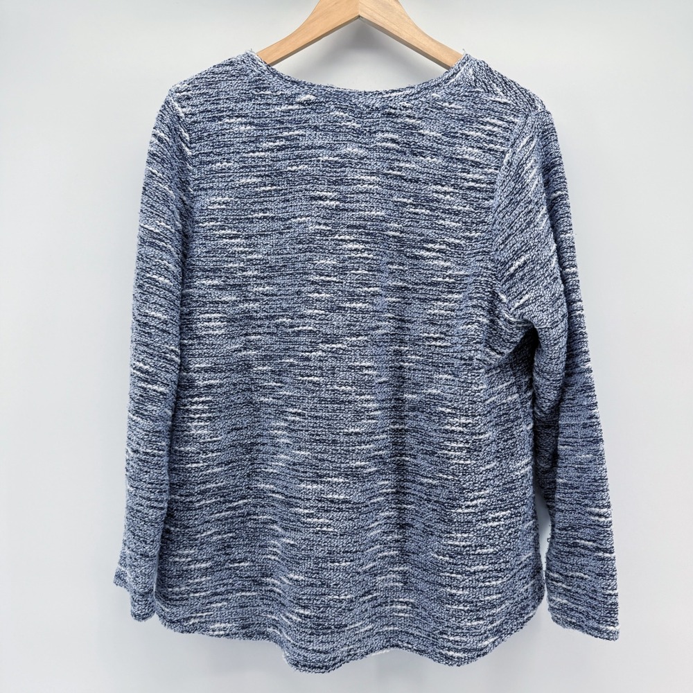 Croft & Barrow Sweater Womens 1X Blue Heather Knit Marled Long Sleeve Top - Picture 7 of 10
